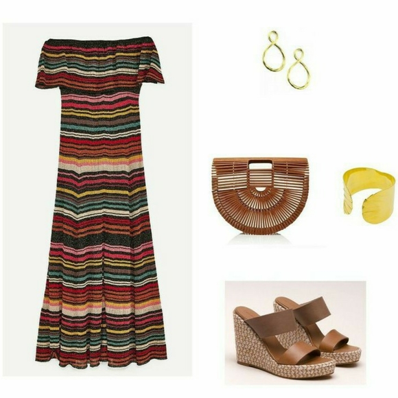 Zara | Multicoloured Striped Knit Maxi Dress - Picture 11 of 13